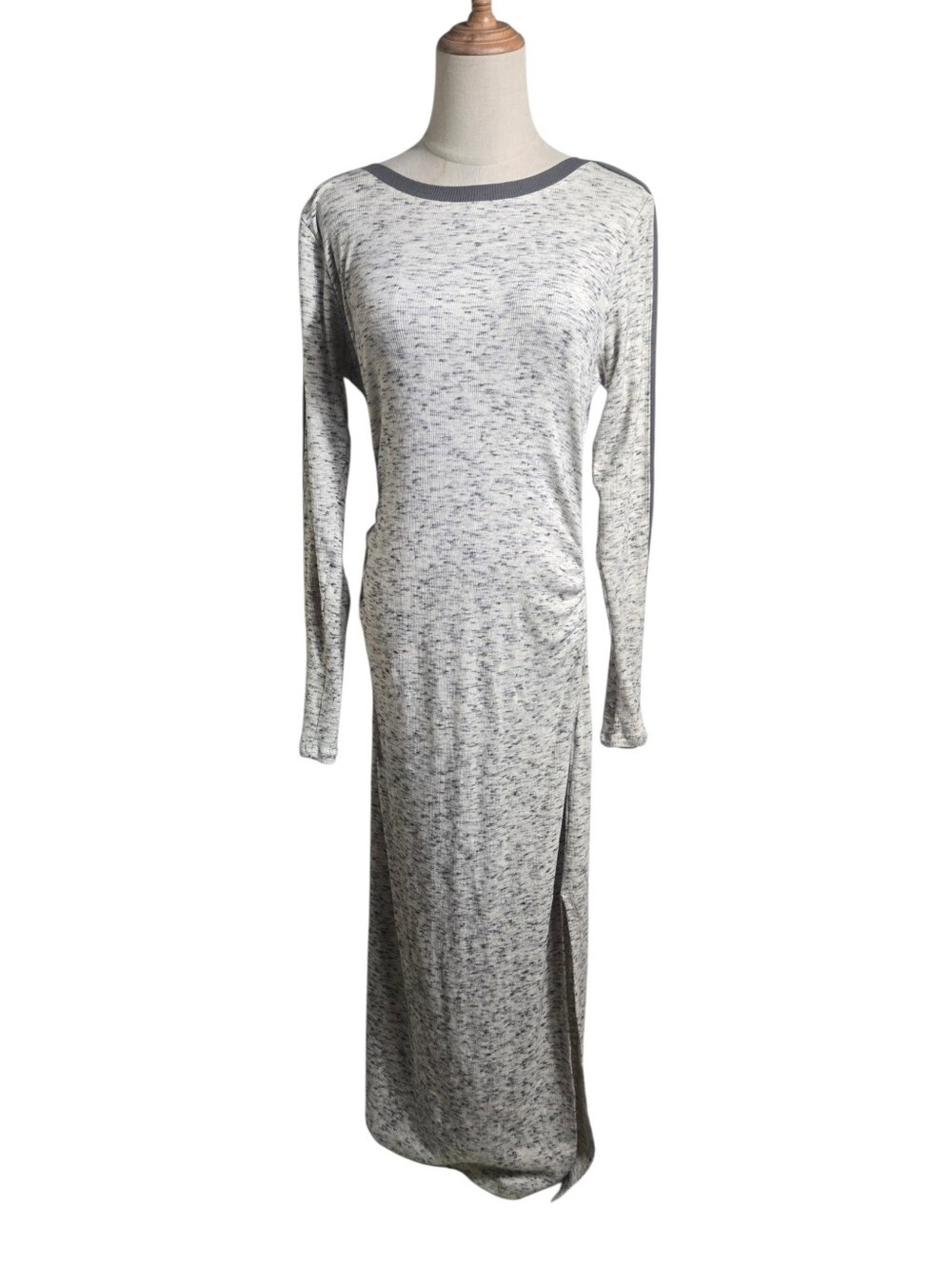 Anthtopologie Daily Practice Heather Gray Cut Out Maxi Dress with Slit NWT